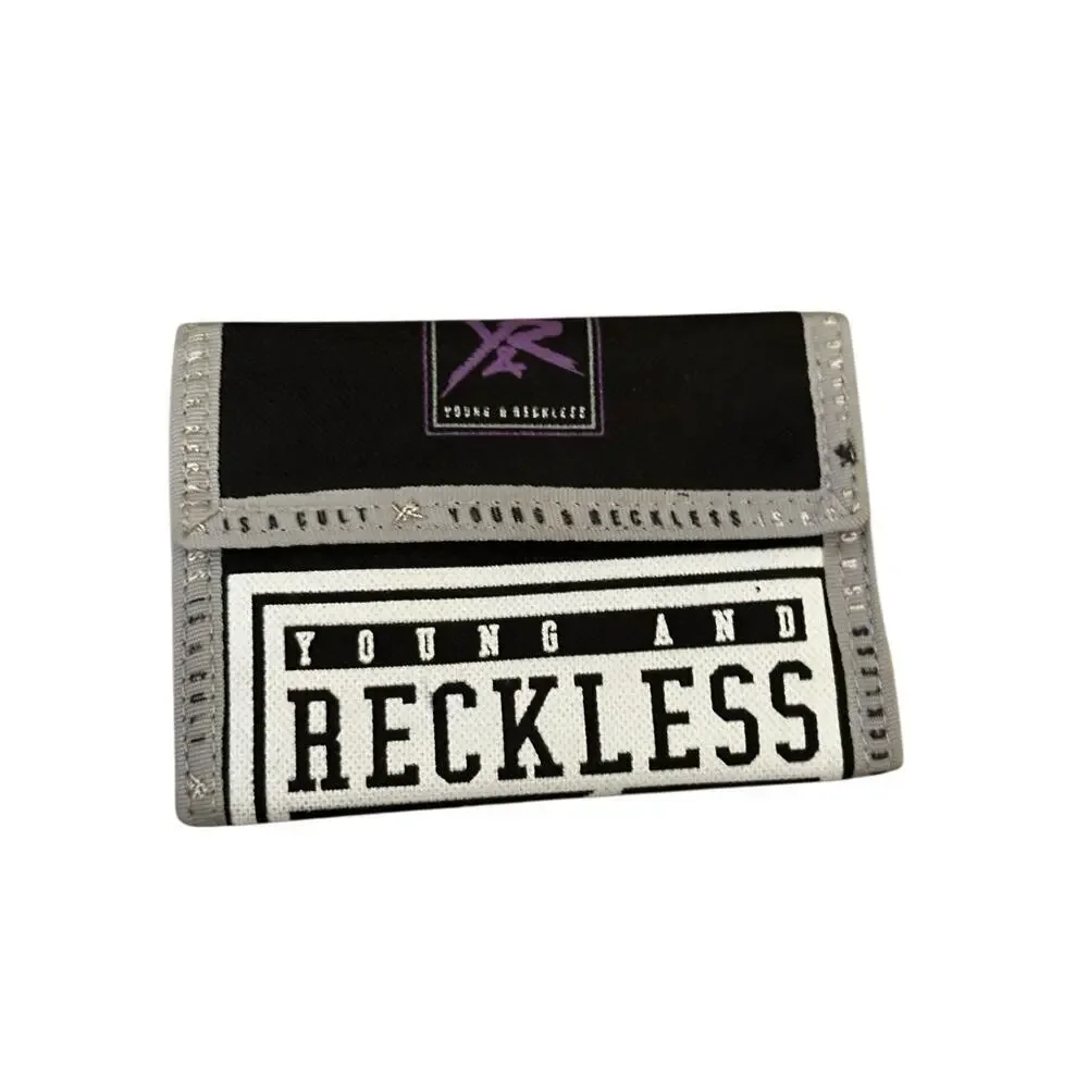 Young And Reckless Multicolor Purple Designer Graphic Tri-fold Skater Wallet